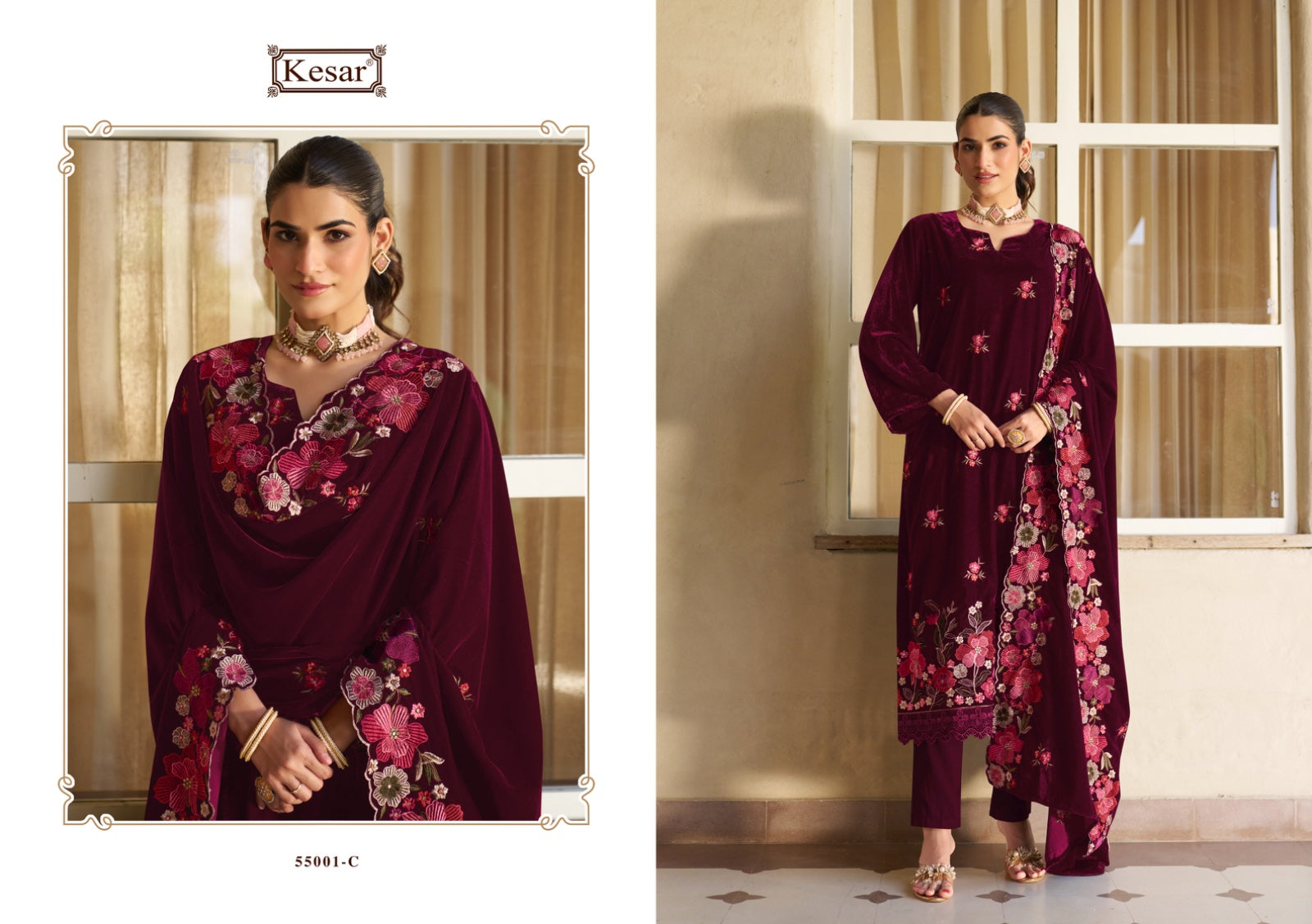 Simran Kesar Velvet Suits Wholesaler India