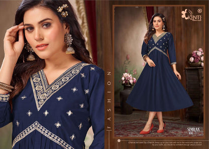 Simran Kinti Vichitra Silk Kurtis Wholesale Price