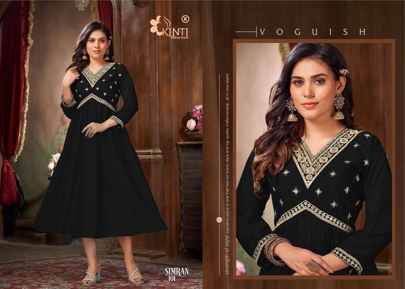 Simran Kinti Vichitra Silk Kurtis Wholesale Price