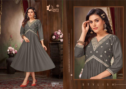 Simran Kinti Vichitra Silk Kurtis Wholesale Price