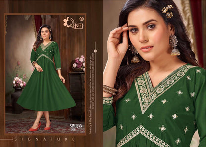 Simran Kinti Vichitra Silk Kurtis Wholesale Price