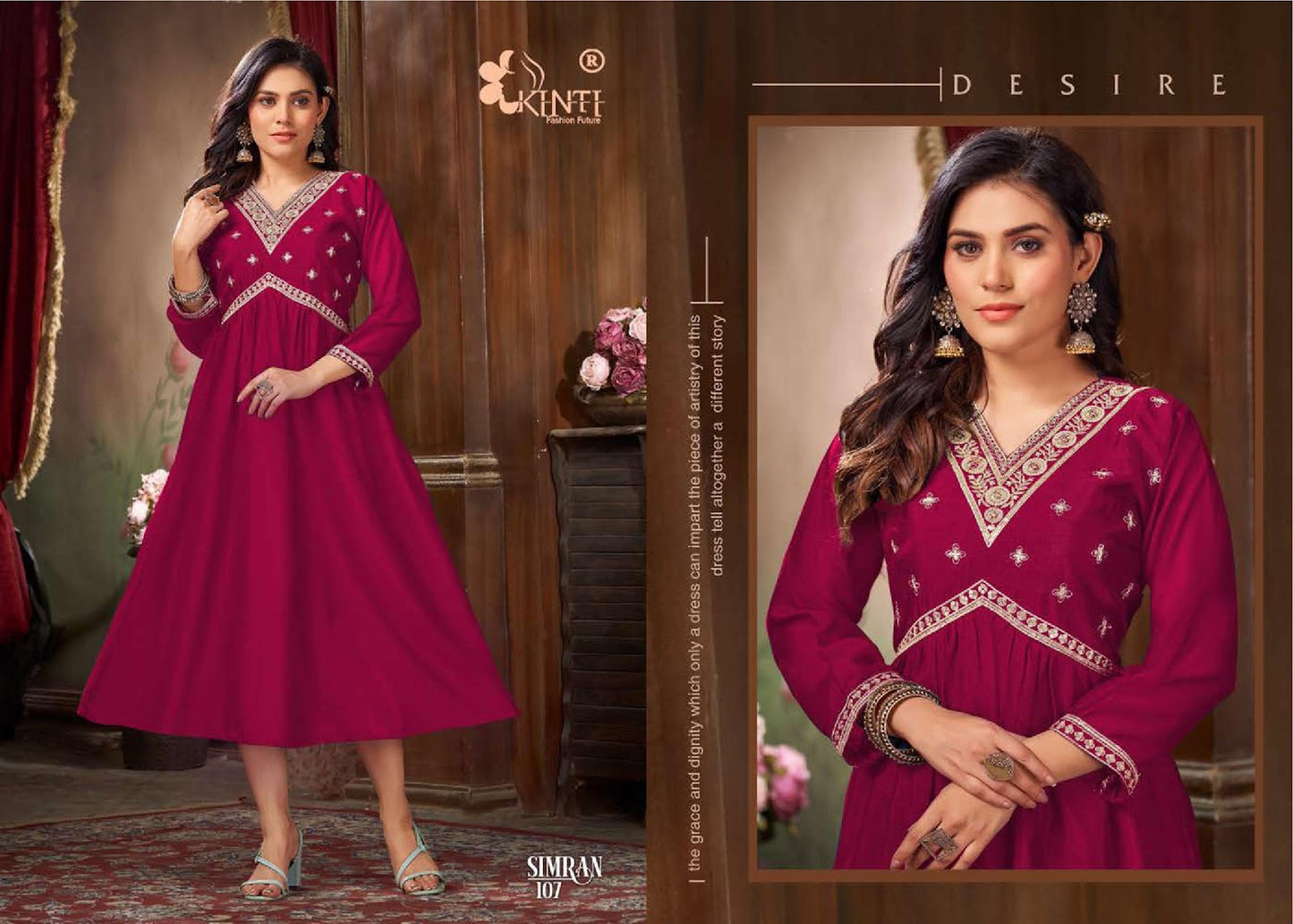 Simran Kinti Vichitra Silk Kurtis Wholesale Price