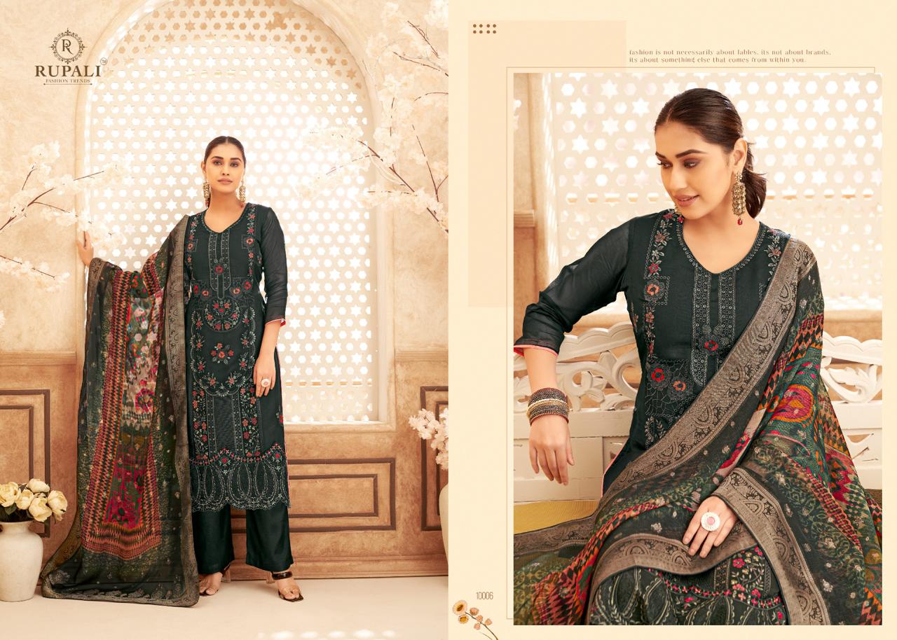 Simran Rupali Viscose Organza Plazzo Style Suits Wholesaler Gujarat