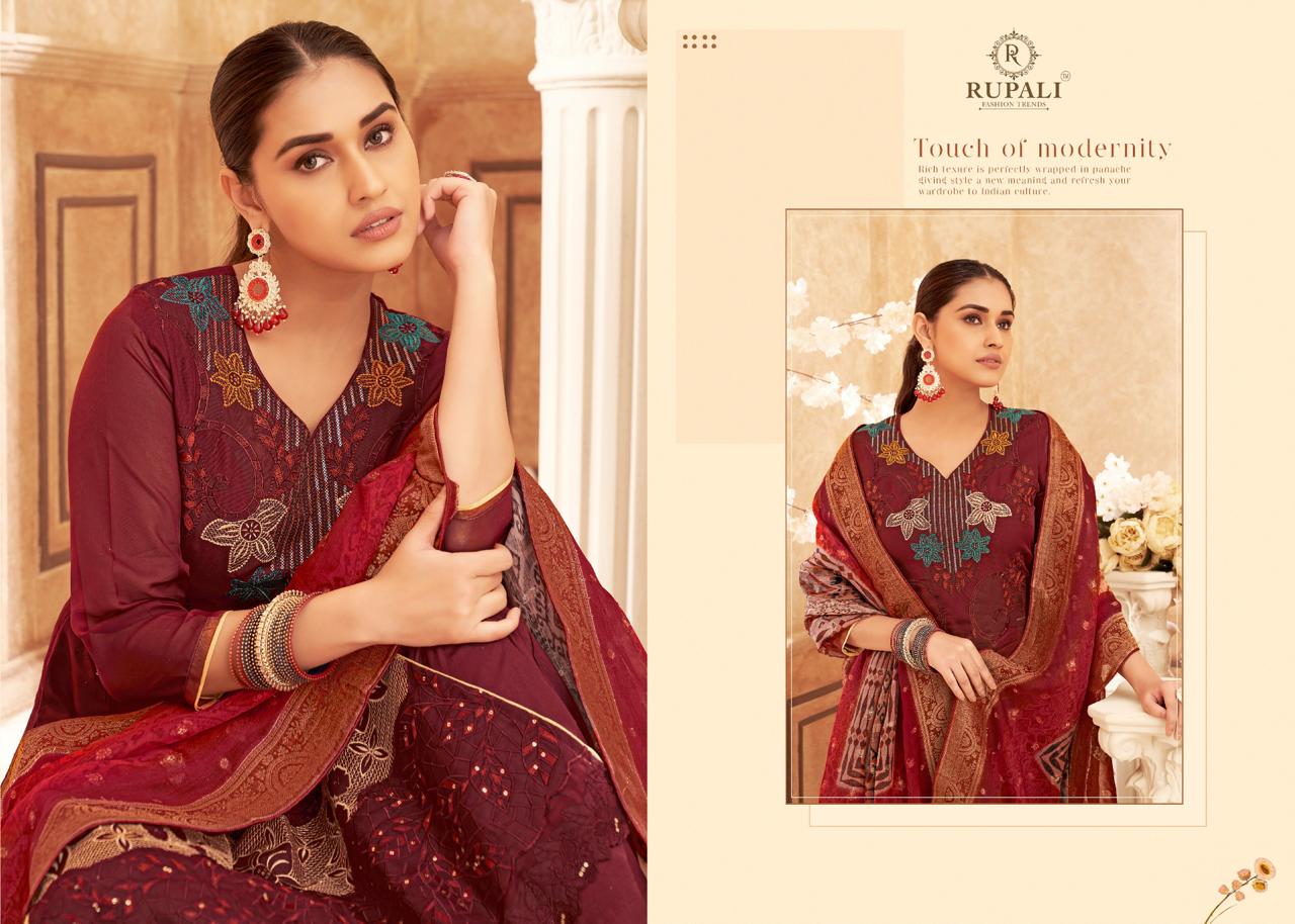 Simran Rupali Viscose Organza Plazzo Style Suits Wholesaler Gujarat