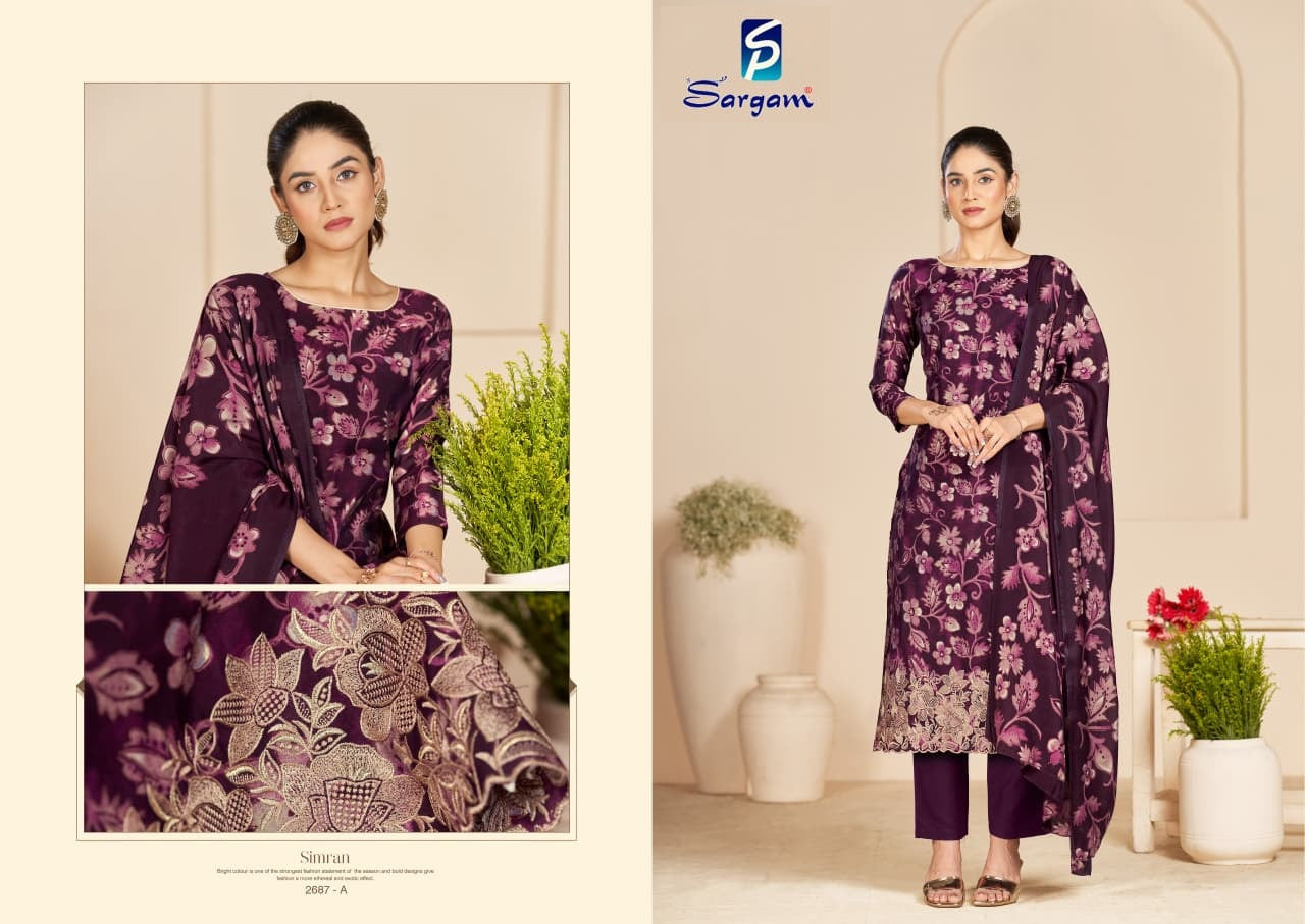 Simran Sargam Prints Viscose Pant Style Suits Exporter Gujarat