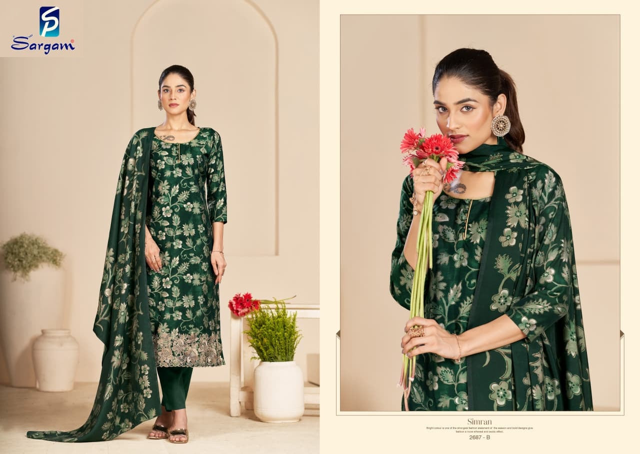 Simran Sargam Prints Viscose Pant Style Suits Exporter Gujarat