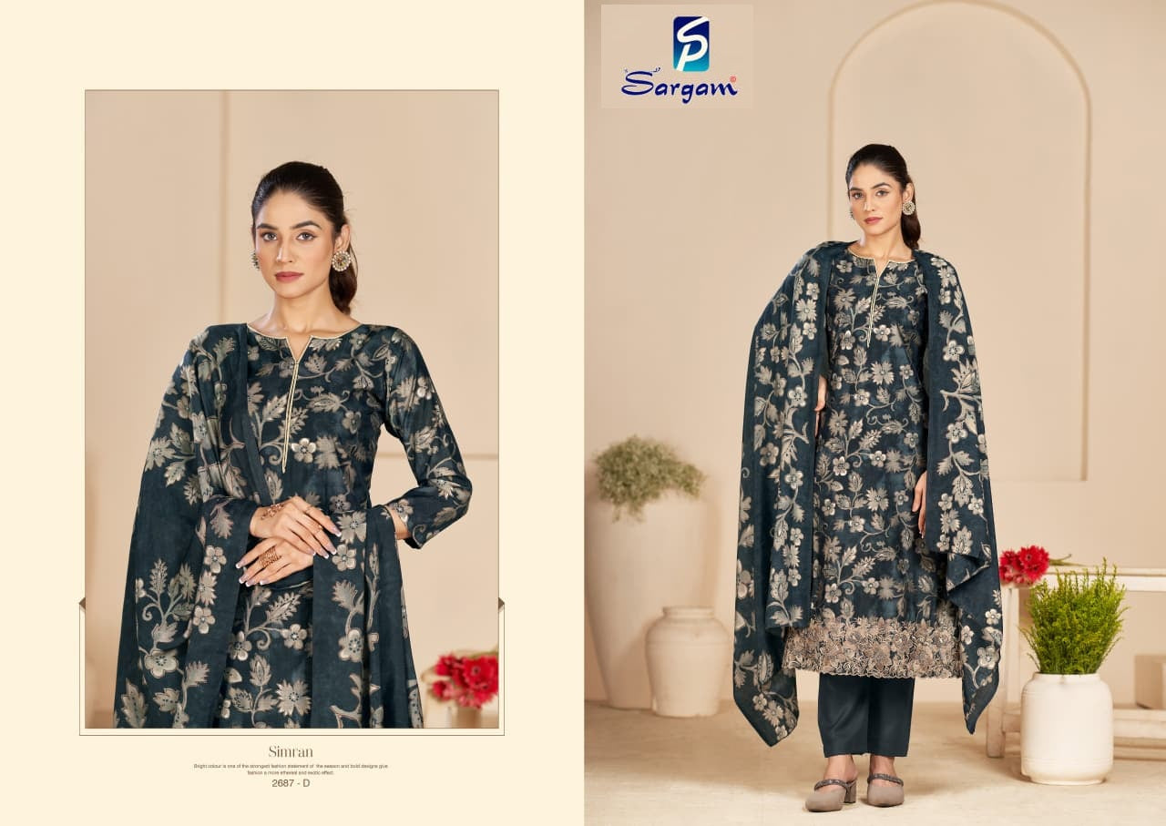 Simran Sargam Prints Viscose Pant Style Suits Exporter Gujarat