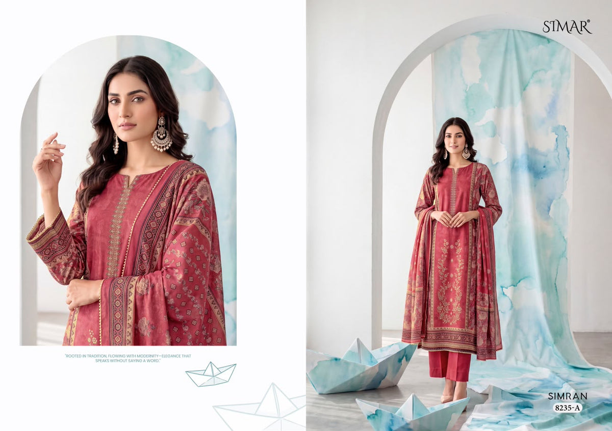 Simran Simar Corduroy Pashmina Suits Manufacturer India