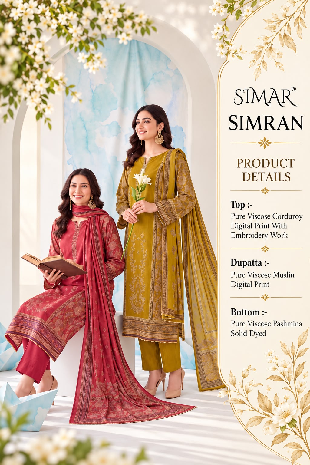 Simran Simar Corduroy Pashmina Suits Manufacturer India