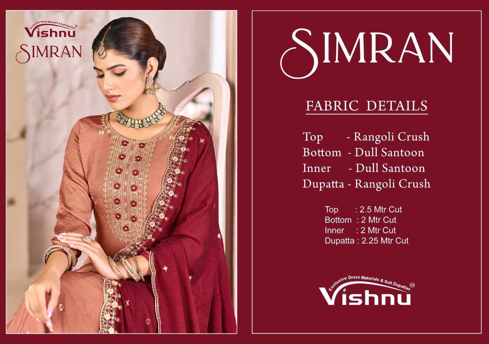 Simran Vishnu Impex Rangoli Pant Style Suits Supplier Gujarat