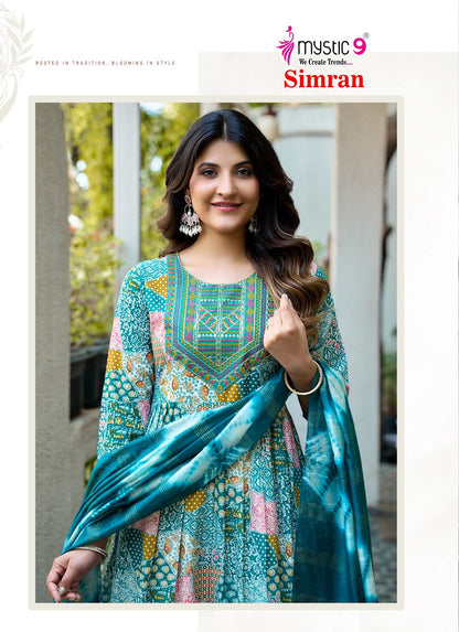 Simran Vol 10 Mystic 9 Rayon Readymade Pant Style Suits Exporter Ahmedabad