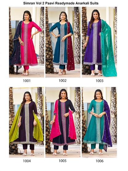 Simran Vol 2 Paavi Vichitra Readymade Anarkali Suits Wholesaler Ahmedabad
