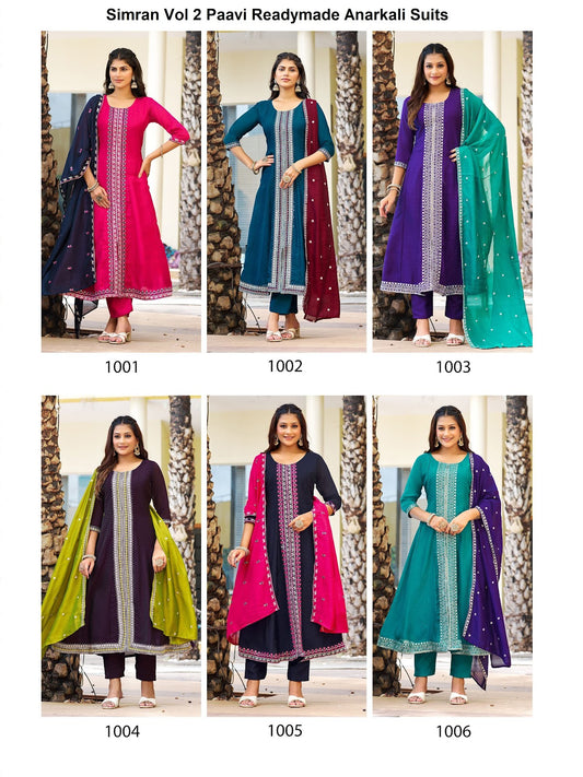 Simran Vol 2 Paavi Vichitra Readymade Anarkali Suits Wholesaler Ahmedabad