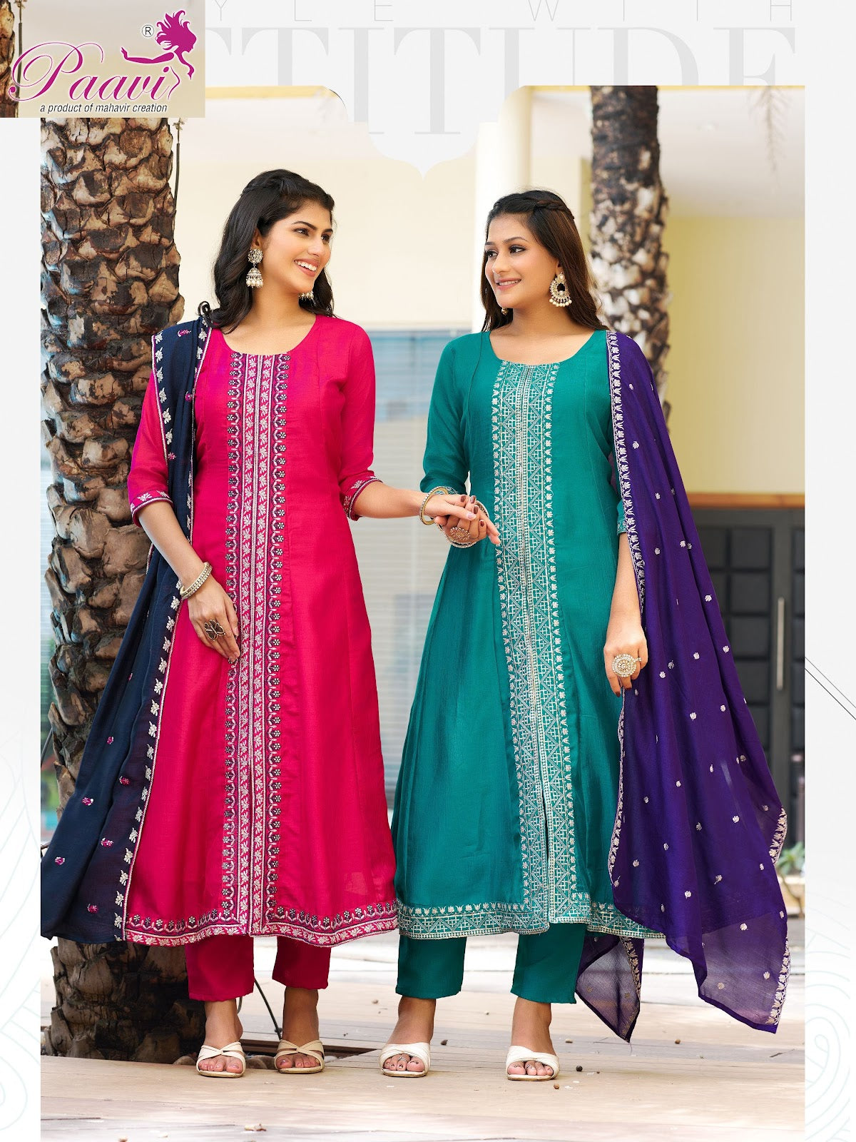 Simran Vol 2 Paavi Vichitra Readymade Anarkali Suits Wholesaler Ahmedabad