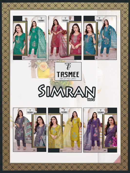 Simran Vol 2 Tasmee Roman Simmer Readymade Pant Style Suits Wholesaler India