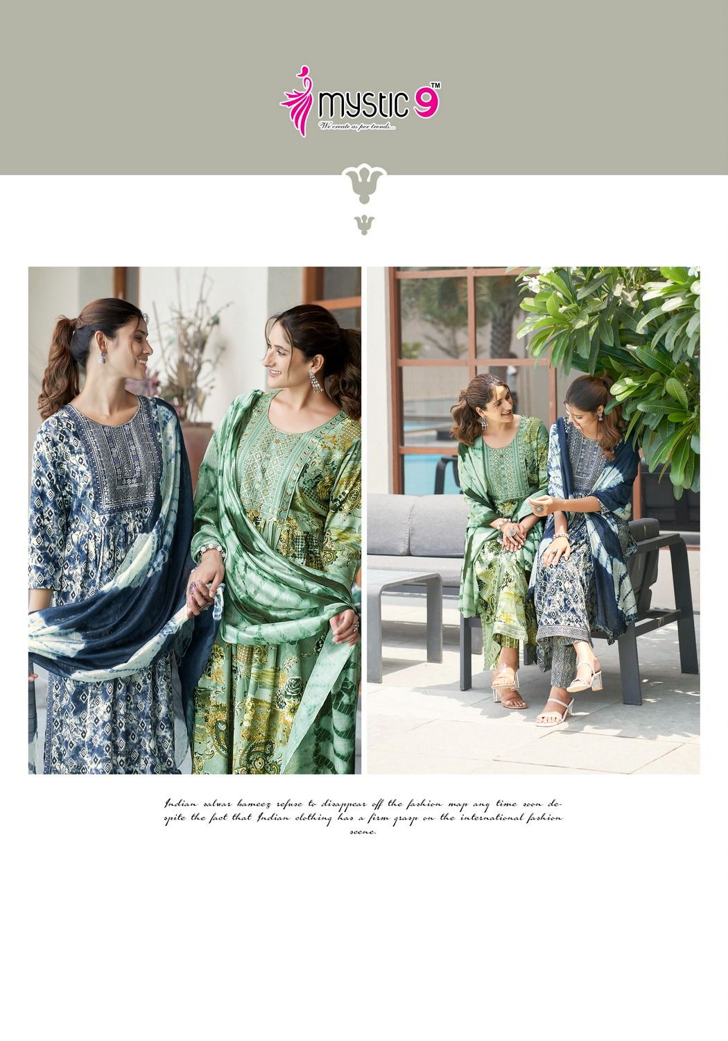 Simran Vol 3 Mystic 9 Reyon Readymade Pant Style Suits Wholesaler Gujarat