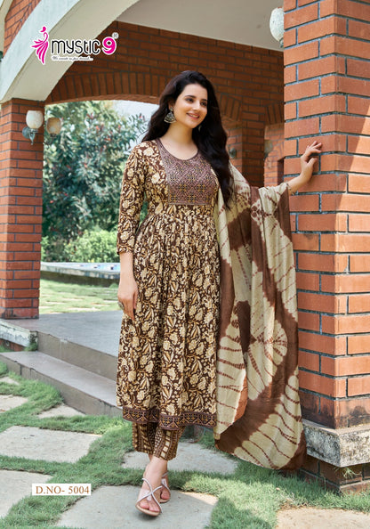 Simran Vol 5 Mystic 9 Heavy Rayon Readymade Pant Style Suits Wholesale Rate