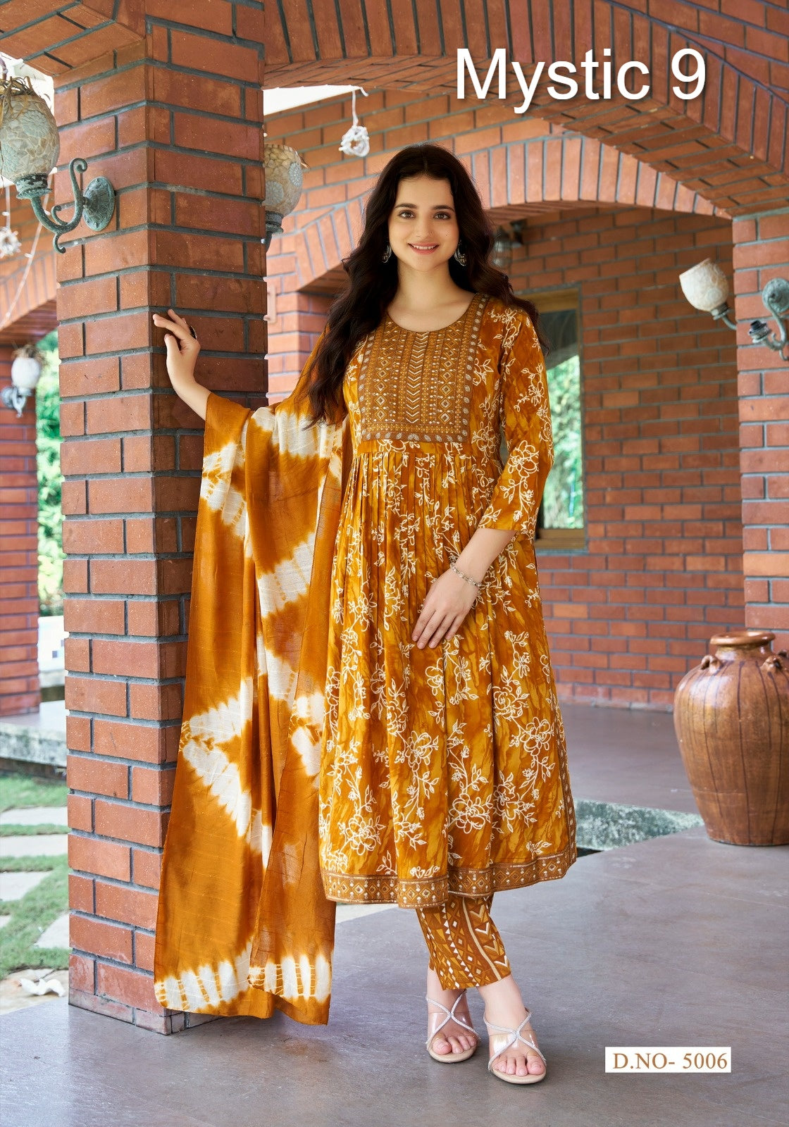 Simran Vol 5 Mystic 9 Heavy Rayon Readymade Pant Style Suits Wholesale Rate
