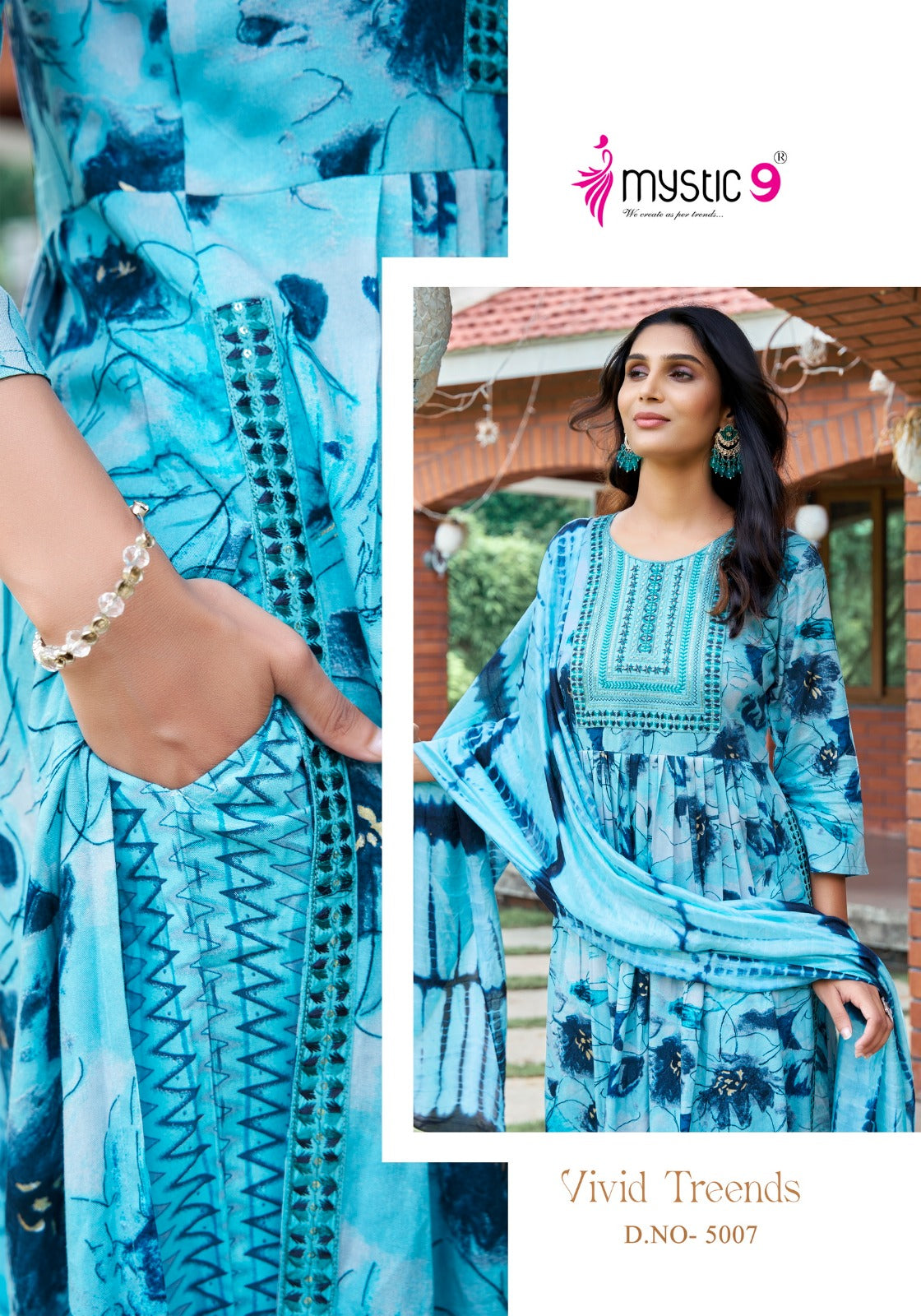 Simran Vol 5 Mystic 9 Heavy Rayon Readymade Pant Style Suits Wholesale Rate