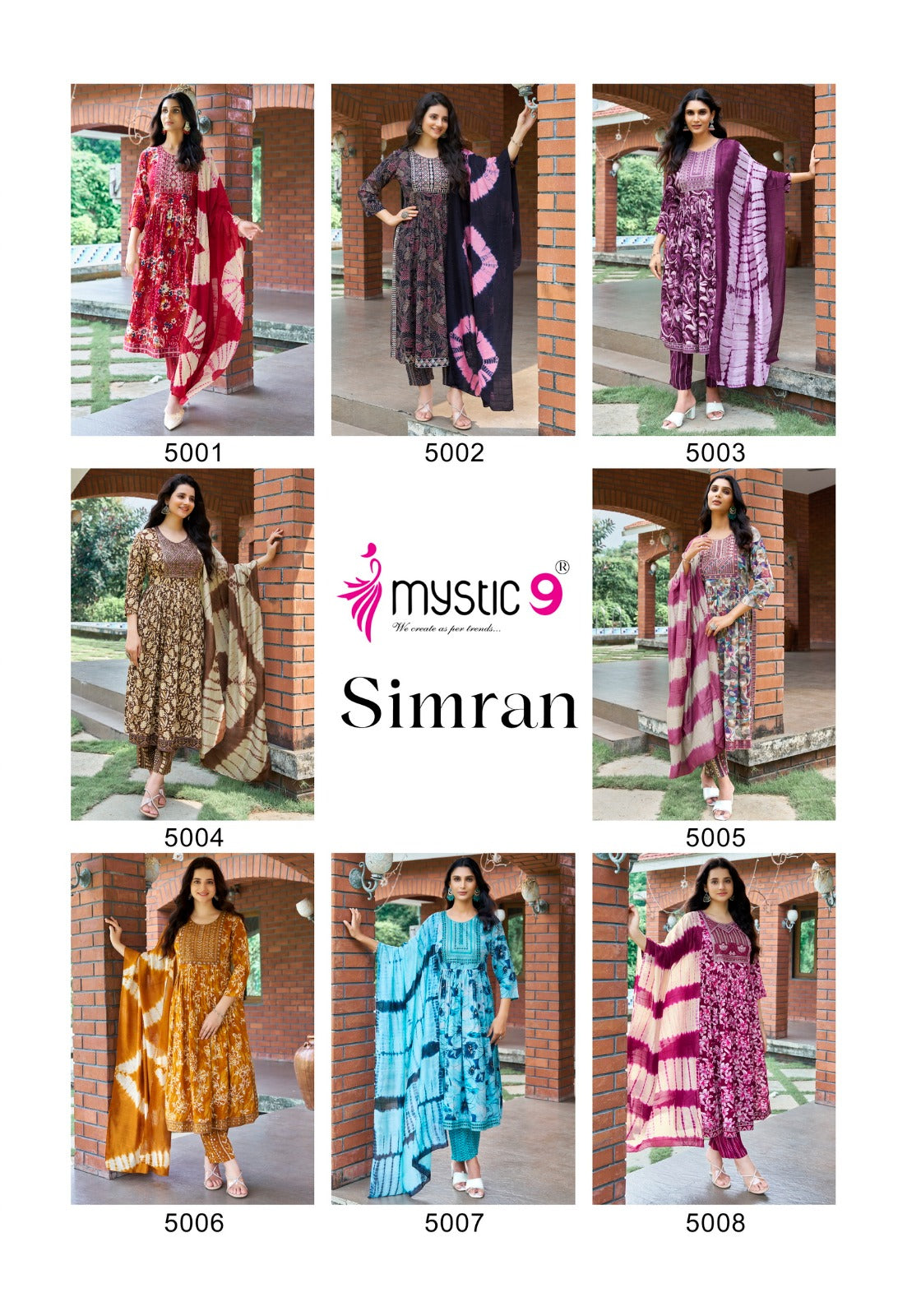 Simran Vol 5 Mystic 9 Heavy Rayon Readymade Pant Style Suits Wholesale Rate
