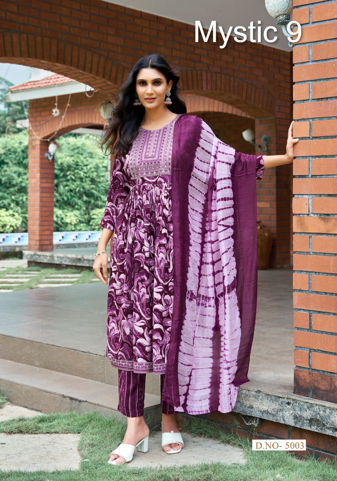 Simran Vol 5 Mystic 9 Heavy Rayon Readymade Pant Style Suits Wholesale Rate