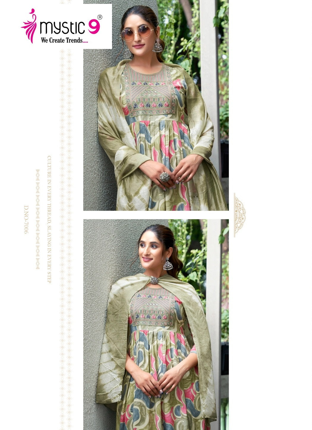 Simran Vol 7 Mystic 9 Heavy Reyon Readymade Pant Style Suits Wholesale Price