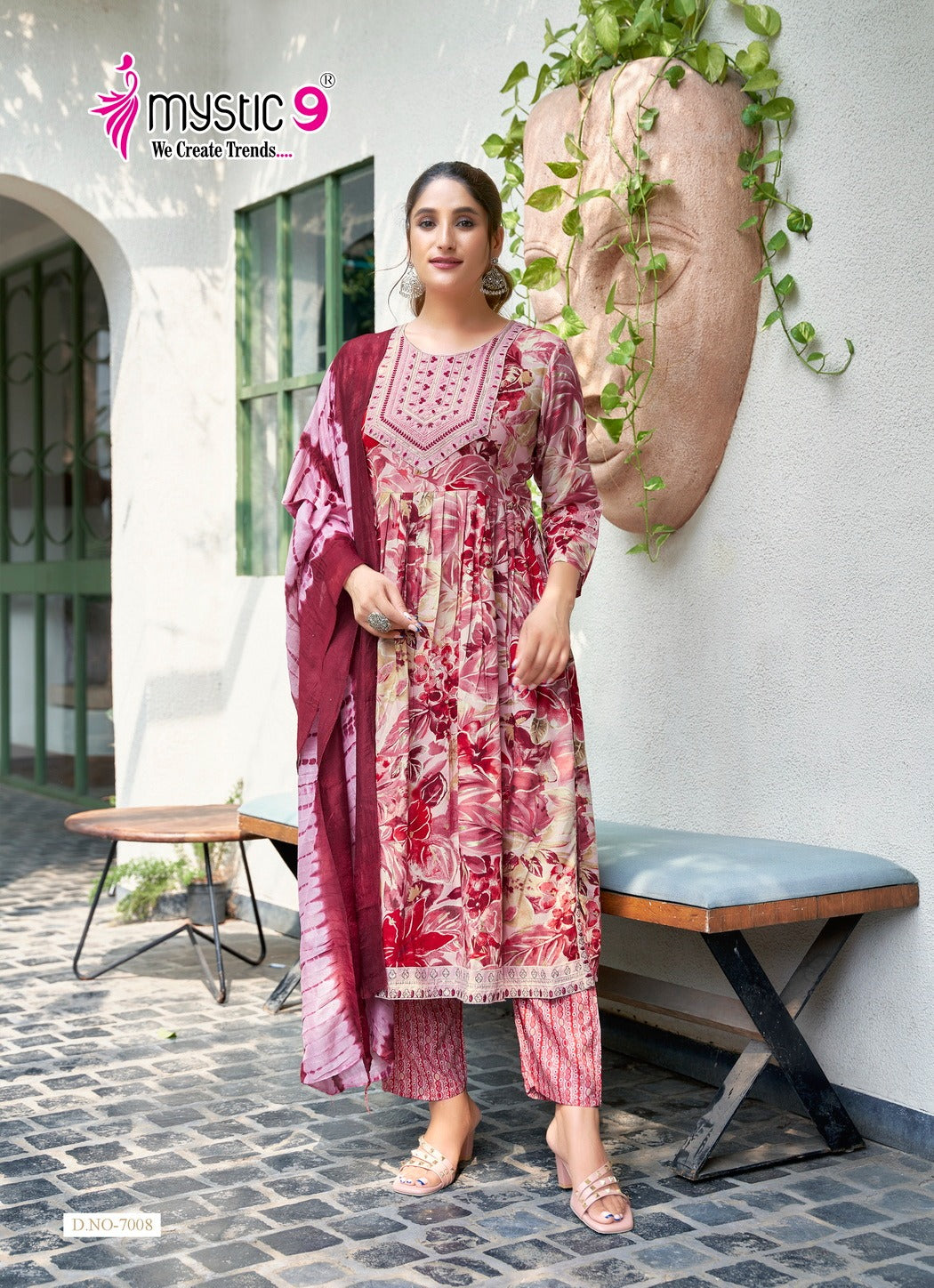 Simran Vol 7 Mystic 9 Heavy Reyon Readymade Pant Style Suits Wholesale Price
