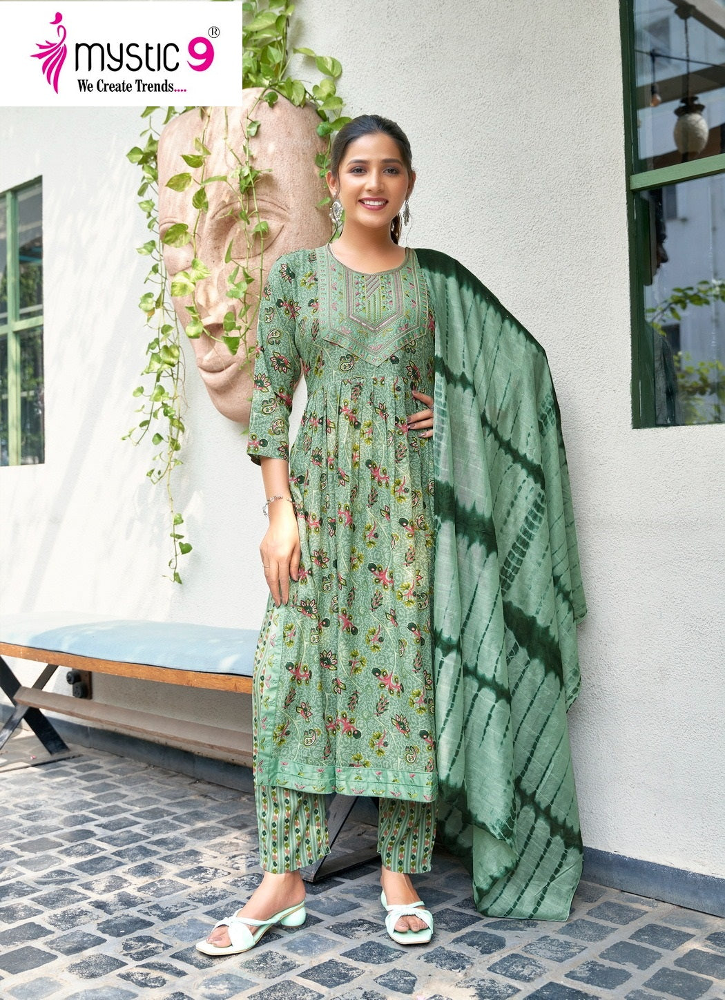 Simran Vol 7 Mystic 9 Heavy Reyon Readymade Pant Style Suits Wholesale Price