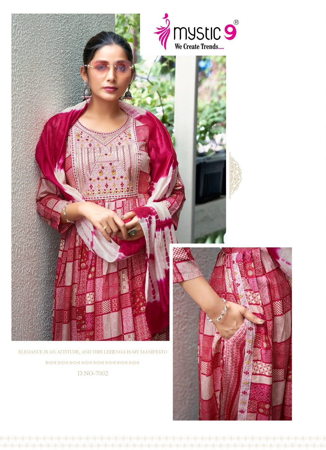Simran Vol 7 Mystic 9 Heavy Reyon Readymade Pant Style Suits Wholesale Price