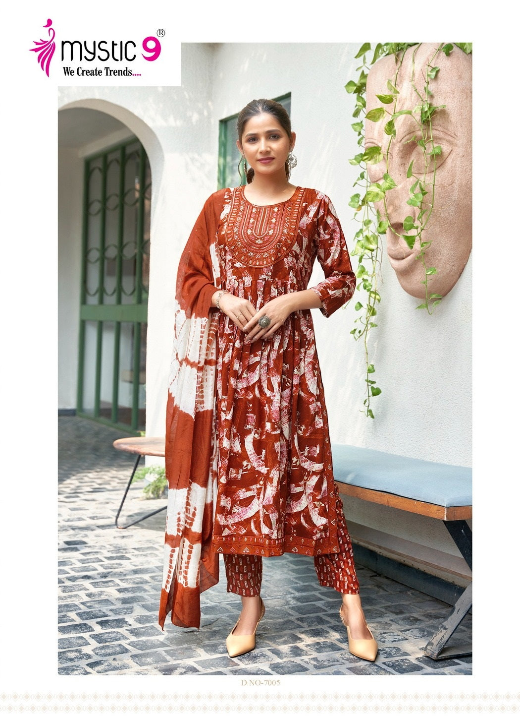 Simran Vol 7 Mystic 9 Heavy Reyon Readymade Pant Style Suits Wholesale Price