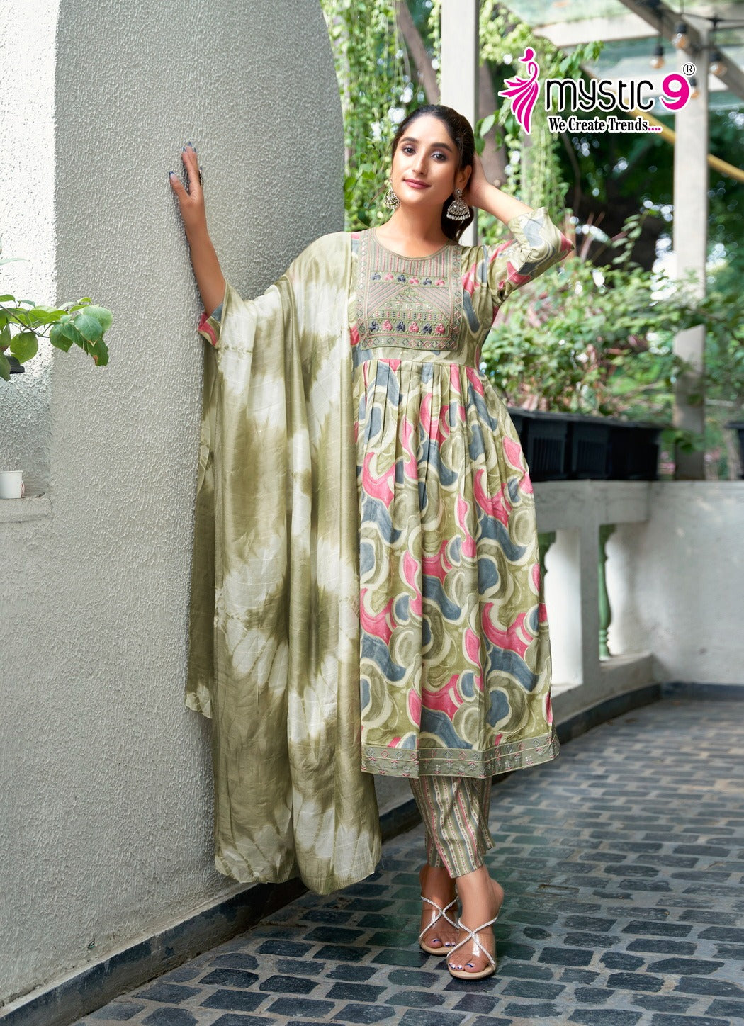 Simran Vol 7 Mystic 9 Heavy Reyon Readymade Pant Style Suits Wholesale Price