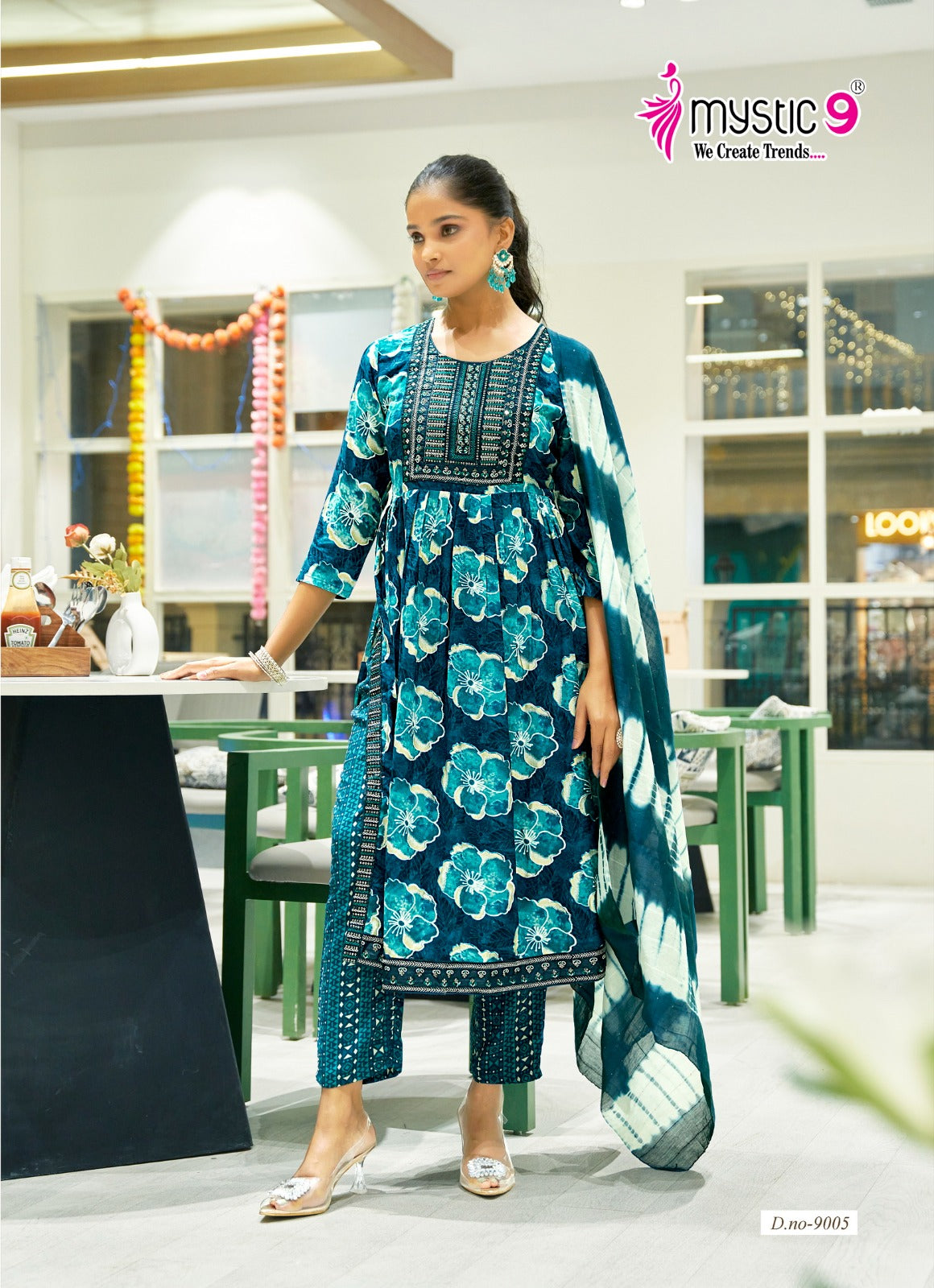 Simran Vol 9 Mystic 9 Rayon Readymade Pant Style Suits Wholesaler