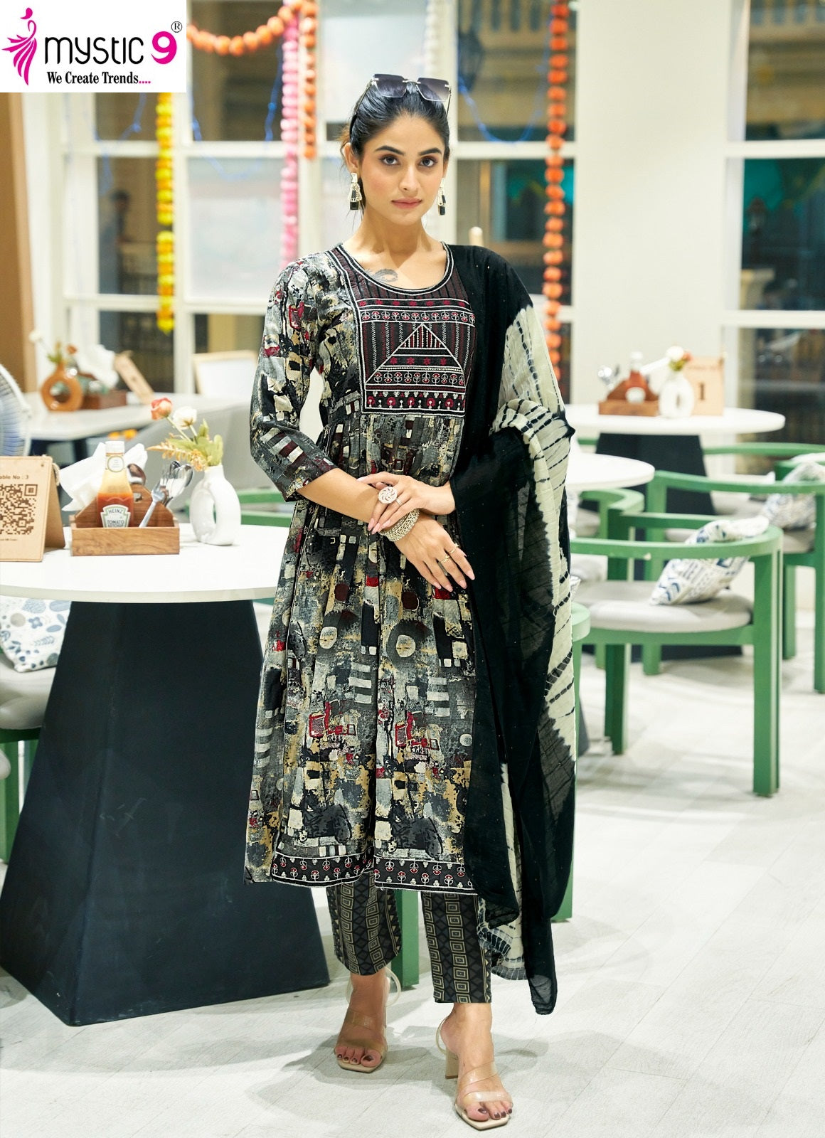Simran Vol 9 Mystic 9 Rayon Readymade Pant Style Suits Wholesaler