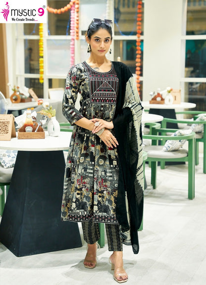 Simran Vol 9 Mystic 9 Rayon Readymade Pant Style Suits Wholesaler