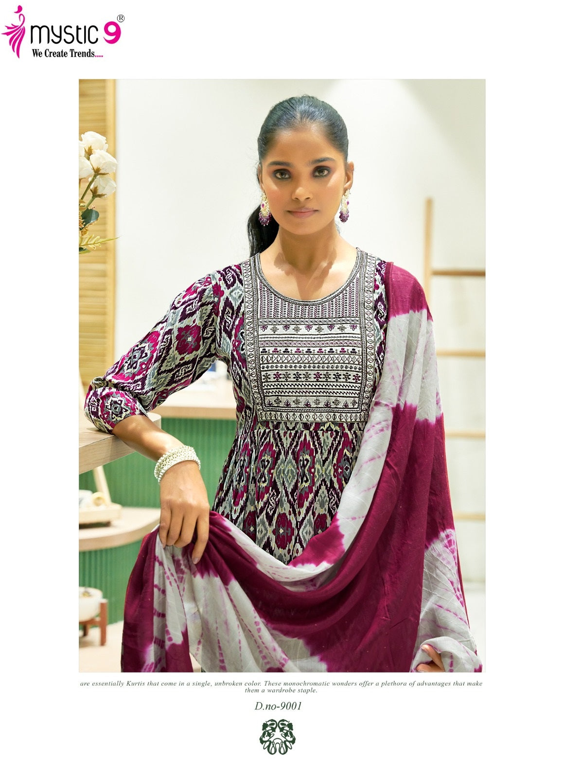 Simran Vol 9 Mystic 9 Rayon Readymade Pant Style Suits Wholesaler