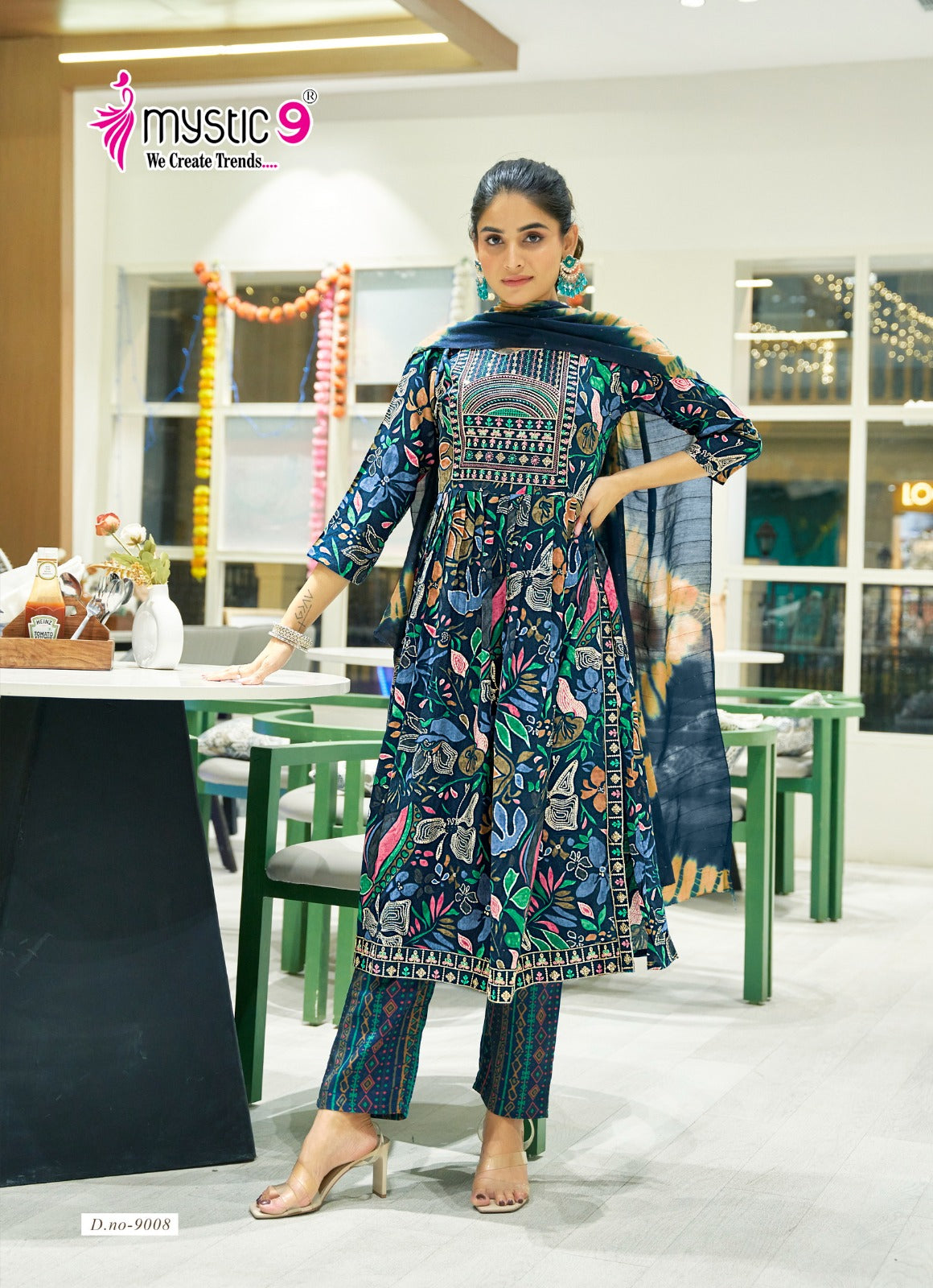 Simran Vol 9 Mystic 9 Rayon Readymade Pant Style Suits Wholesaler