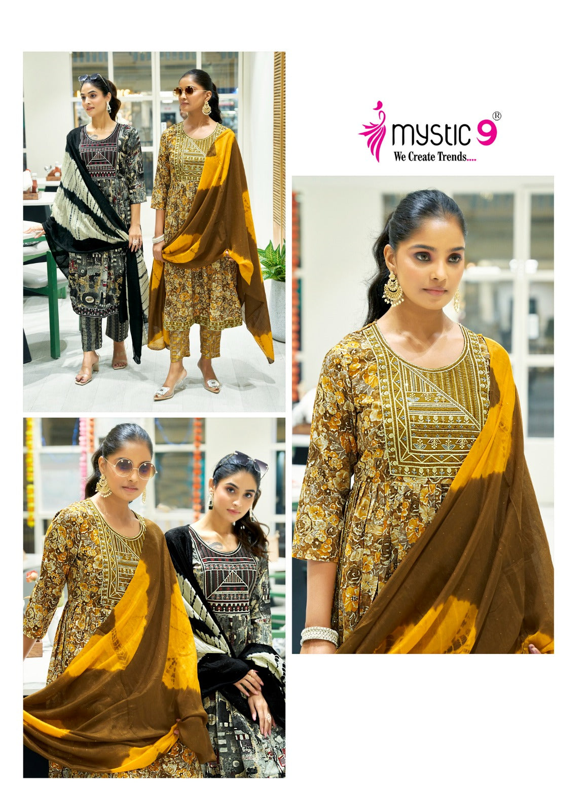 Simran Vol 9 Mystic 9 Rayon Readymade Pant Style Suits Wholesaler