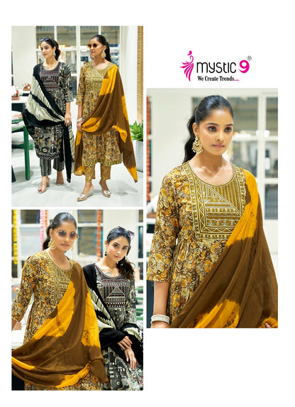 Simran Vol 9 Mystic 9 Rayon Readymade Pant Style Suits Wholesaler