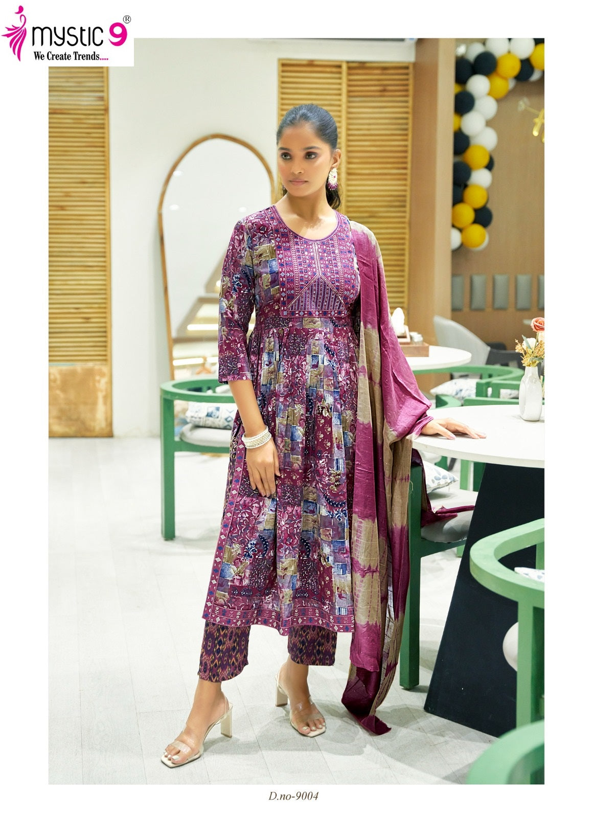 Simran Vol 9 Mystic 9 Rayon Readymade Pant Style Suits Wholesaler