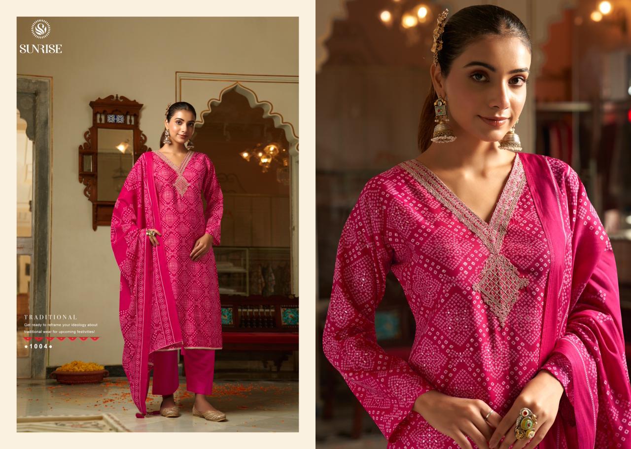 Simrela Silk Sunrise Modal Silk Pant Style Suits Wholesale Rate