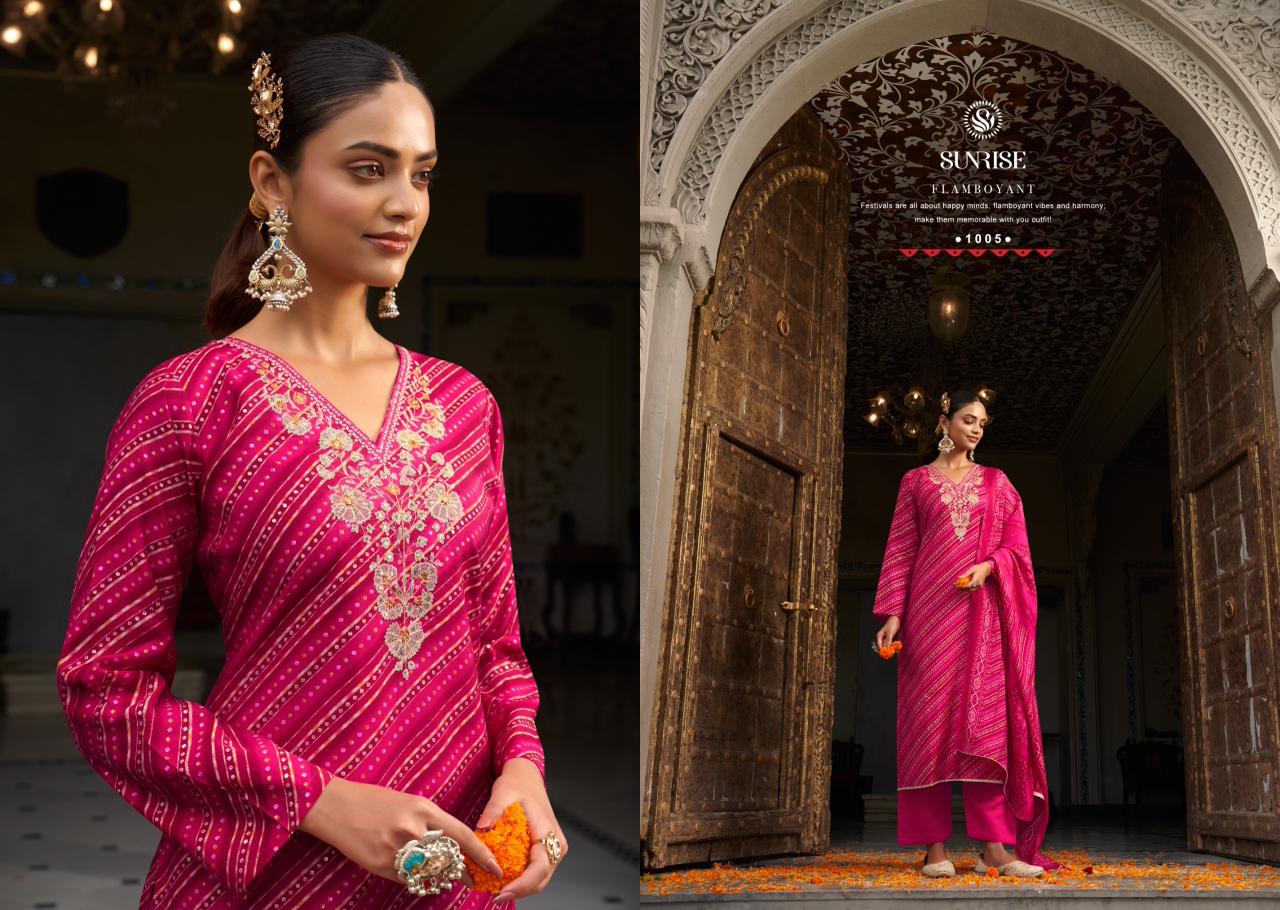Simrela Silk Sunrise Modal Silk Pant Style Suits Wholesale Rate