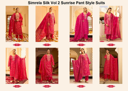 Simrela Silk Vol 2 Sunrise Modal Silk Pant Style Suits Wholesaler Gujarat