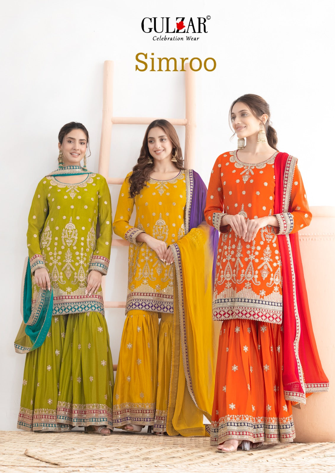 Simroo Gulzar Chinnon Readymade Sharara Suits Wholesale Price