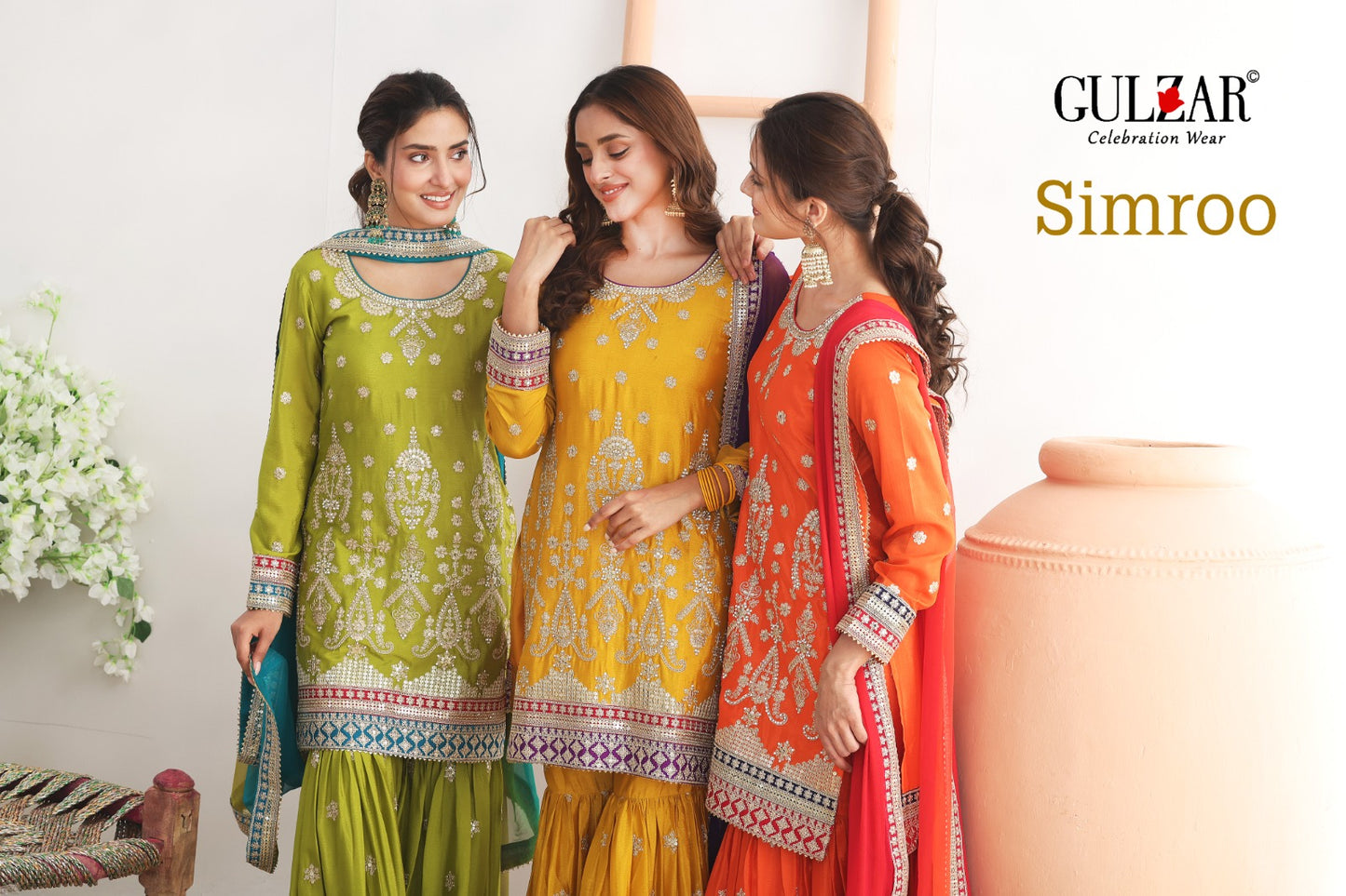 Simroo Gulzar Chinnon Readymade Sharara Suits Wholesale Price
