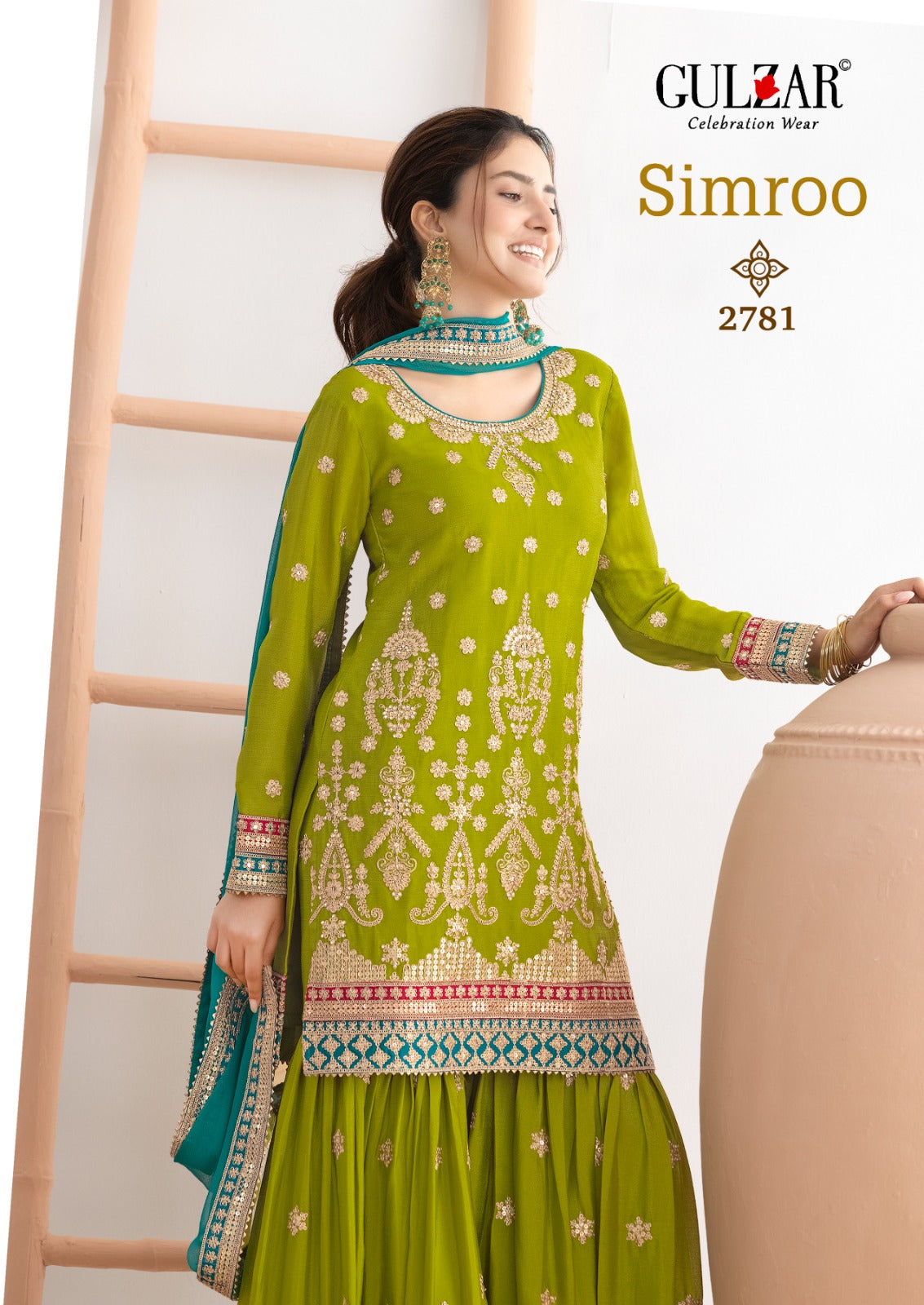 Simroo Gulzar Chinnon Readymade Sharara Suits Wholesale Price