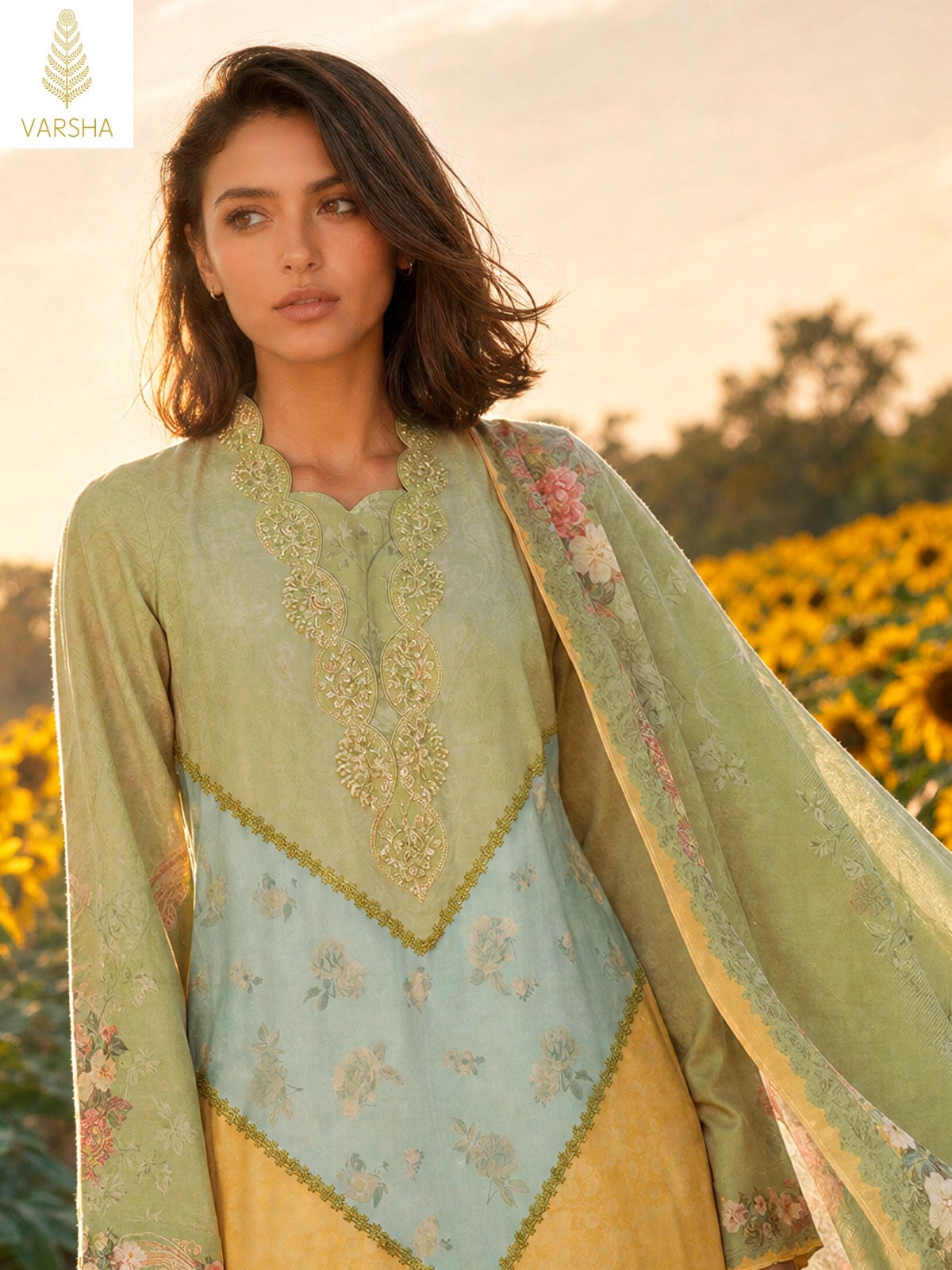 Sincronia Varshaa Viscose Pashmina Suits Exporter Gujarat