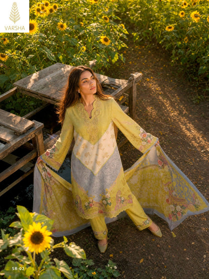Sincronia Varshaa Viscose Pashmina Suits Exporter Gujarat