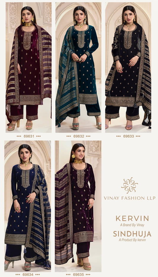 Sindhuja Vinay Fashion Llp Velvet Suits Wholesale