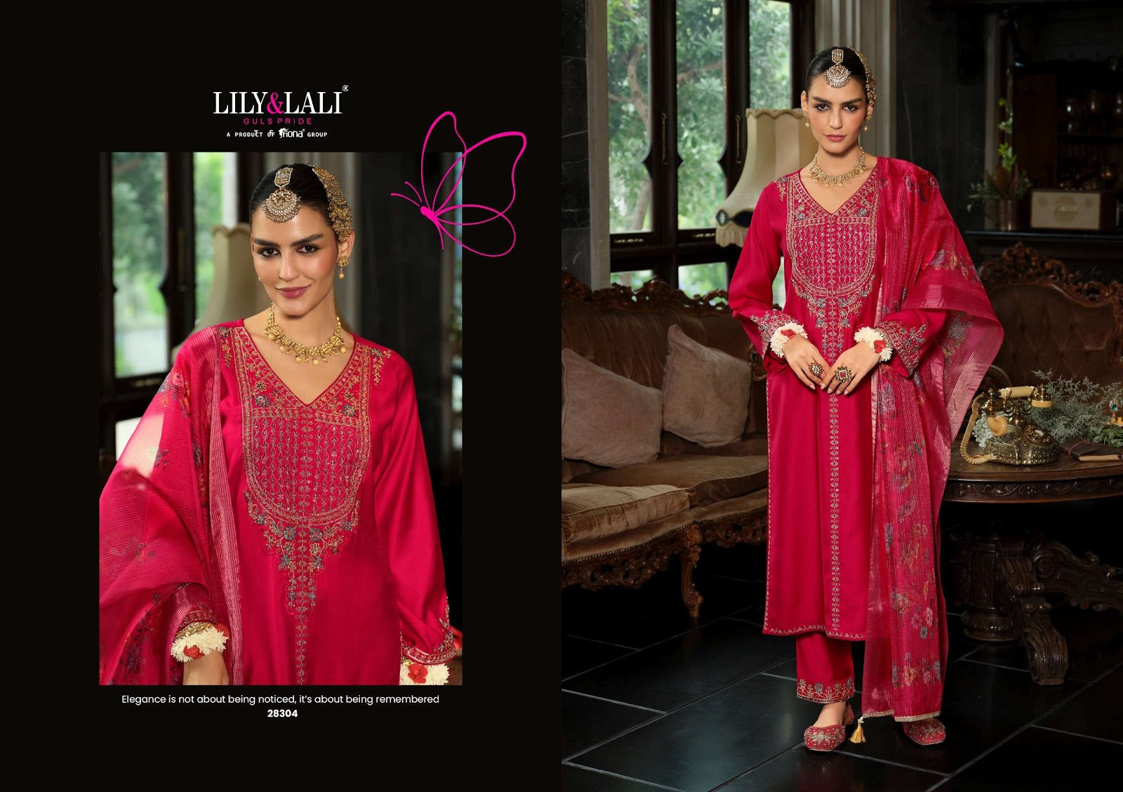 Sindoor Lily Lali Viscose Silk Readymade Pant Style Suits Wholesaler Gujarat