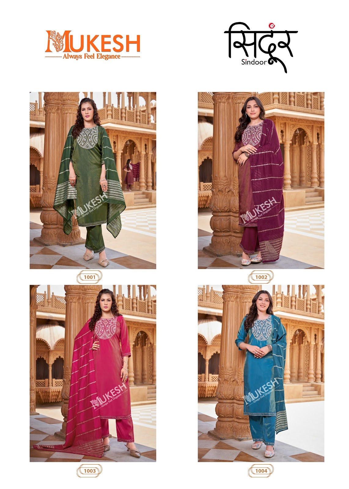 Sindoor Mukesh Banwery Viscose Readymade Pant Style Suits Wholesale Price